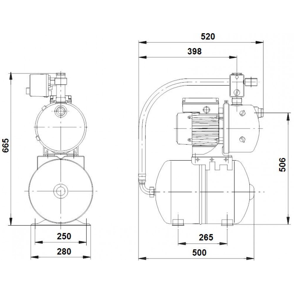 Grundfos Hydrojet Jetpumpe JP5 24l, Hauswasserwerk, 4651BPBB
