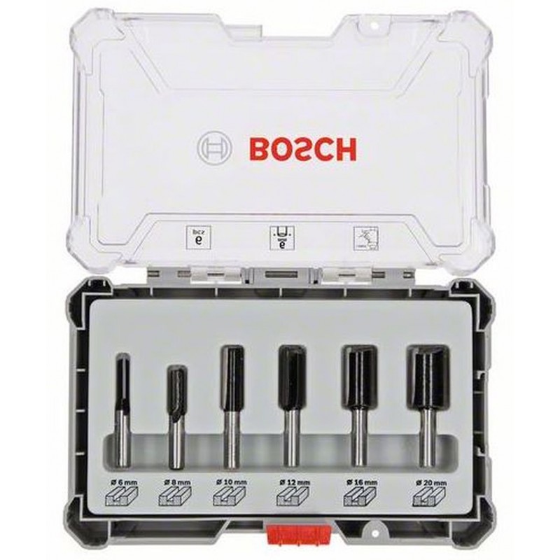 3-teilig Bosch Freihandfräser-Set 16-16 -7 mm 6 mm 