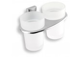 NOVASERVIS METALIA 12 Doppel-Zahnbürstenhalter, Chrom / Glas 0257,0