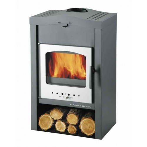 HAAS+SOHN Kaminofen Vaasa Plus V, anthrazit, silbere Tür 0430815110000
