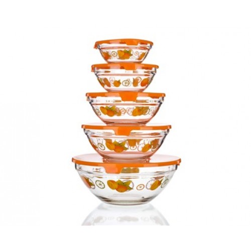 BANQUET Naranjas 5-teiliger Set mit Kunststoffdeckel 04BTP25D5 BANQUET Naranjas 5-teiliger Set mit Kunststoffdeckel 04BTP25D5