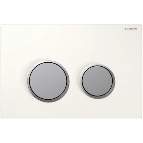 GEBERIT SIGMA 20 Betätigungsplatte , weiss, Ring verchromt matt