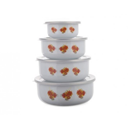 BANQUET 8-teiliges Set von emaillierten Schalen Belly-Astra 1320078D