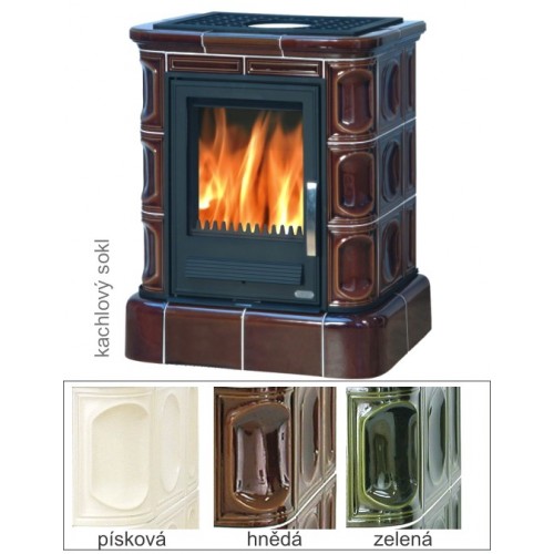 ABX MARINA K, Kachelofen mit kombi Einsatz, sandfarbig 3012PZ