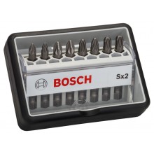 BOSCH 8-teiliges Schrauberbit-Set, Robust Line, Sx PZ, Extra Hard-Ausführung 2607002557