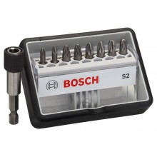 BOSCH 8+1-teiliges Schrauberbit-Set, Robust Line, S PZ, Extra Hard-Ausführung 2607002561