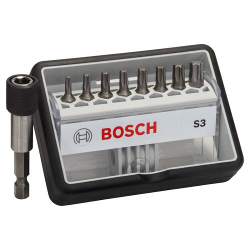 BOSCH 8+1-teiliges Schrauberbit-Set, Robust Line, S T, Extra Hard-Ausführung 2607002562