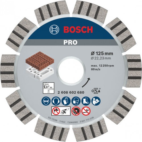 BOSCH Diamanttrennscheibe Best for Abrasive, 125 x 22,23 x 2,2 x 12mm 2608602680