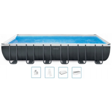 INTEX Ultra Rectangular Frame Pools Set Schwimmbad 975 x 488 x 132 cm 26374NP