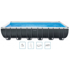 INTEX Ultra Rectangular Frame Pools Set Schwimmbad 975 x 488 x 132 cm 26374NP