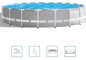 INTEX PRISM FRAME POOLS SET Schwimmbad 610 x 132 cm mit kartuschenfilterpumpe 26756NP