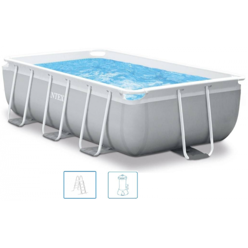 INTEX PRISM FRAME RECTANGULAR PREMIUM POOLS 400 x 200 cm mit filterpumpe 26790