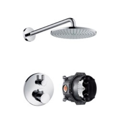 Hansgrohe Raindance AIR Tellerkopfbrause mit Thermostat, Ab-/Umstellventil und iBox, DN 15