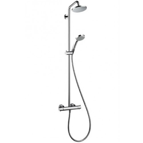 Hansgrohe Croma 100 Showerpipe EcoSmart mit Ecostat S und Kopfbrause 160 mm 27159000 Hansgrohe Croma 100 Showerpipe EcoSmart mit Ecostat S und Kopfbrause 160 mm 27159000