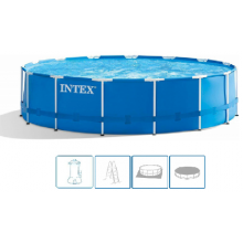 INTEX Metal Frame Pools Schwimmbecken 457 x 122 cm filterpumpe 28242GN