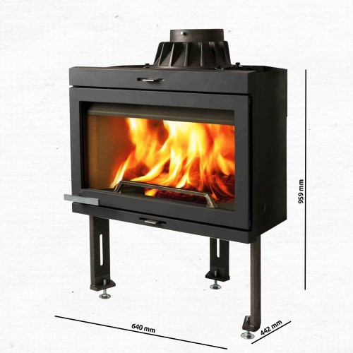 Jotul I 400 CB Kamineinsatz mit Flater Scheibe, Schwarzer Lack 30043683