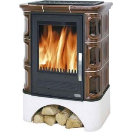 ABX MARINA K, Kachelofen mit kombi Einsatz (Gusseisen/Blech), braun 3004KH