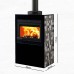 Jotul CUBE GL Kamin-Umbau mit Kamieinsatz I 530 RH, Lavastein auf den Seiten, 341283+CUBE