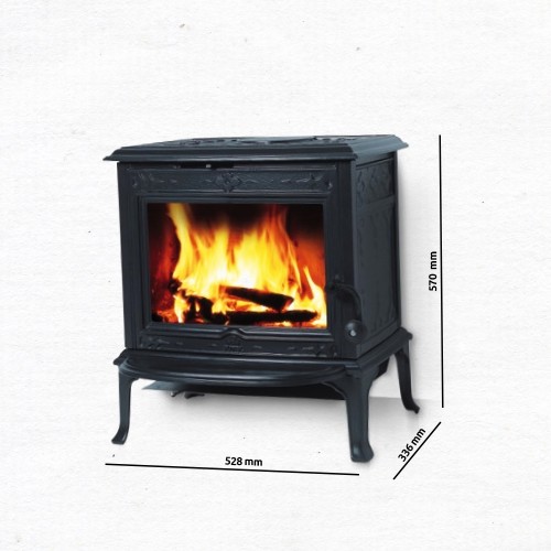 Jotul F 100 Kaminofen, Schwarzer Lack, Klarscheibe, 350794