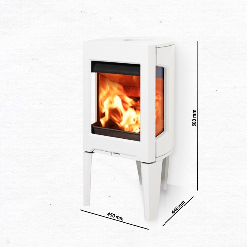 B-WARE Jotul F 163 CB Kaminofen weißer Emaille, 351272 - ohne Schamotsteine, zerkratzt