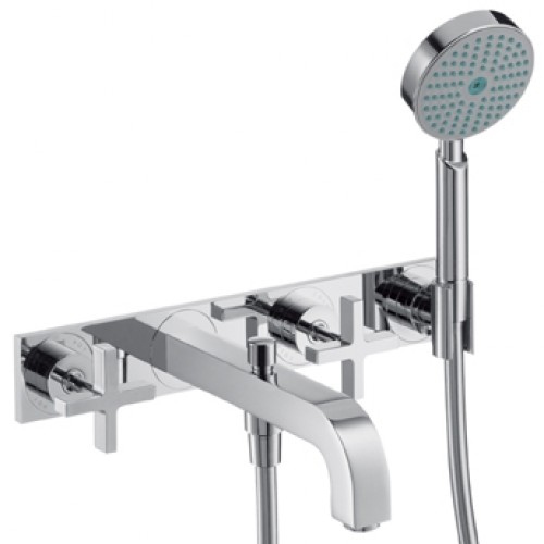 Hansgrohe Axor Citterio 3-Loch Wandarmatur mit Kreuzgriffen chrom 39441000