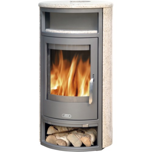ABX POLAR 4654-6-III Holz-Kaminofen, schwarzes Blech+Granit gold 4654-6ZGC