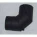 Rauchrohrknie 90° O150 x 1,5 mm mit Reinigungsöffnung und Klappe schwarz