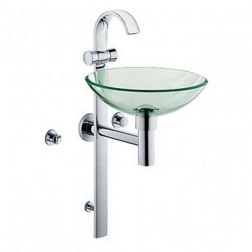 KLUDI Joop! Waschtisch-Säule mit Glas-Waschtisch transparent O45cm 55115D1