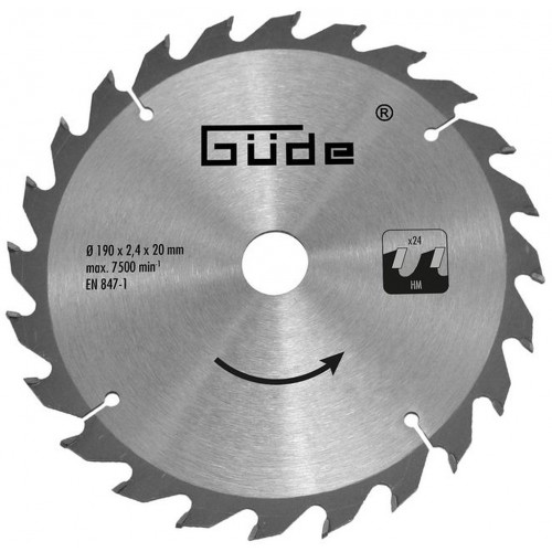 GÜDE HM-Sägeblatt 190x2,4x20 mm 24 Z für Kreissäge 55-1300 58172