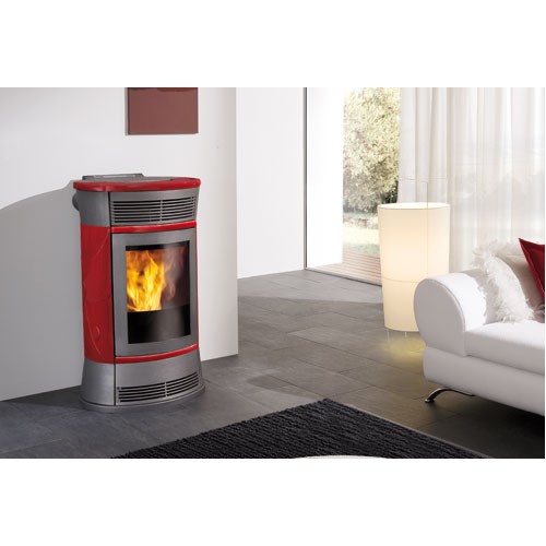 EDILKAMIN CHERIE Pellet-Kaminofen, rot, 637930 EDILKAMIN CHERIE Pellet-Kaminofen, rot, 637930