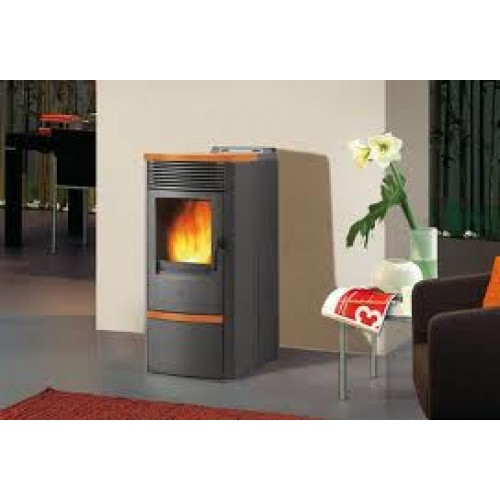 EDILKAMIN SEVEN Pellet-Kaminofen, Lederfarbe, 640590