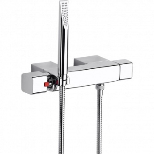 Roca Thesis Thermostat Duscharmatur mit Handbrause, Schlauch 1,7 m, chrom 75A1350C00