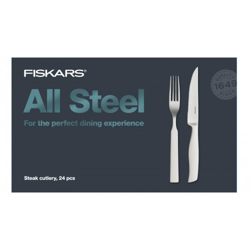 Fiskars Steak-Besteck-Set Ganzstahl, 24-teilig 1027505 Fiskars Steak-Besteck-Set Ganzstahl, 24-teilig 1027505
