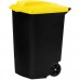 CURVER Mülltonne mit Räder, 60 x 47 x 75 cm, 100 L – schwarz/gelb, 05183-857