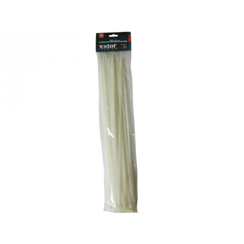 EXTOL PREMIUM cable ties 7,6x540mm 50pcs, white nylon