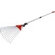 EXTOL PREMIUM adjustable lawn rake, telescopic handle 80-158cm, width 18-59cm