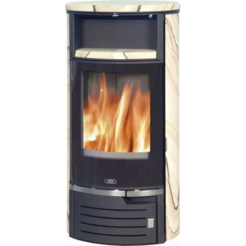 ABX ATLANTIK 5 Kaminofen, schwarz+Sandstein