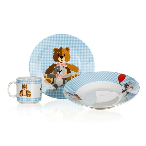 BANQUET Kindertafel Set Teddy blau, 3 St. 60TB002-B