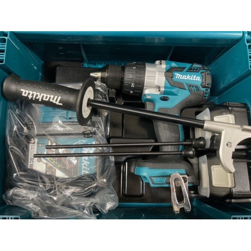 Makita DHP481RTJ Akku-Schlagbohrschrauber Li-ion 18V 2x 5,0 Ah akku, MAKPAC
