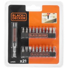 Black & Decker A7074 21-XJ -teiliges Bit-Set + magnetischer Halter