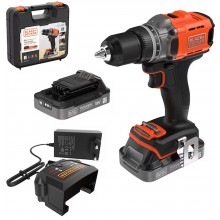 Black & Decker BCD382D2XK-QW Akku-Bohrschrauber (45Nm/18V/2x2,0Ah), Koffer