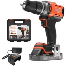 Black & Decker BCD383D1XK-QW Akku-Schlagbohrschrauber (45Nm/18V/1x2,0Ah), Koffer