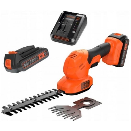 Black & Decker BCSS18D1-QW Akku-Gras- und Strauchschere (20cm/18V/1x2,0Ah)