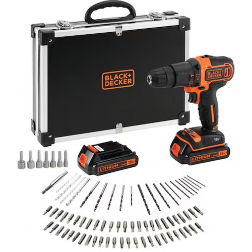 Black & Decker BDCHD18BAFC-QW Akku-Schlagbohrschrauber (40Nm/18V/2x1,5Ah), Koffer +Zubehör Black & Decker BDCHD18BAFC-QW Akku-Schlagbohrschrauber (40Nm/18V/2x1,5Ah), Koffer +Zubehör