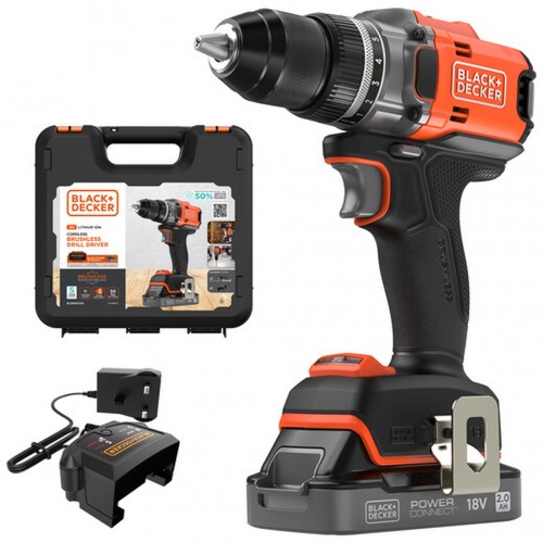 Black & Decker BLD682D1XK-QW Akku bürstenloser Schraubendreher (50Nm/18V/1x2,0Ah), Koffer Black & Decker BLD682D1XK-QW Akku bürstenloser Schraubendreher (50Nm/18V/1x2,0Ah), Koffer