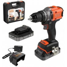 Black & Decker BLD682D2XK-QW Akku bürstenloser Schraubendreher (50Nm/18V/2x2,0Ah), Koffer