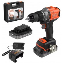 Black & Decker BLD683D2XK-QW Bürstenlose Schlagbohrmaschine (50Nm/18V/2x2,0Ah), Koffer
