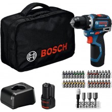 BOSCH GSR 12V-32 PROFESSIONAL Akku-Bohrschrauber, 2x 2.0Ah, Werkzeugtasche 06019N7004
