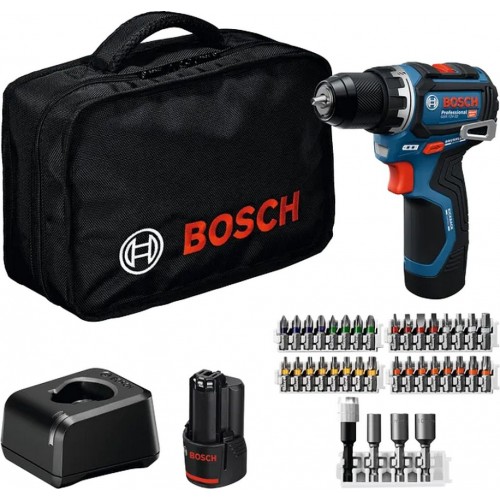 BOSCH GSR 12V-32 PROFESSIONAL Akku-Bohrschrauber, 2x 2.0Ah, Werkzeugtasche 06019N7004