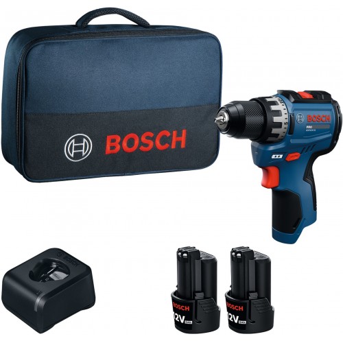 BOSCH GSR12V-31 PROFESSIONAL Akku-Bohrschrauber, 2x 12V/2,0Ah, Tasche 06019S6002
